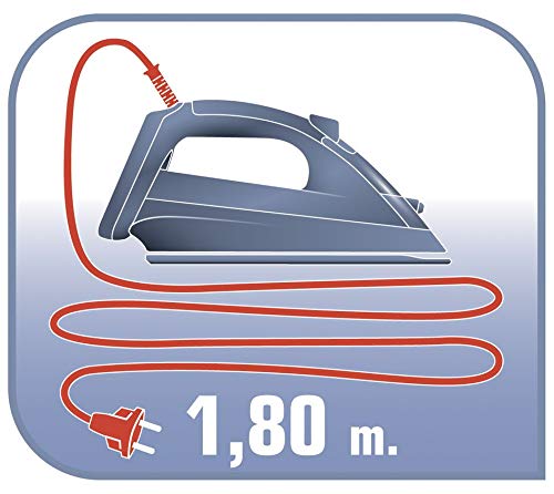 Tefal Trockenbügeleisen Easygliss, 1200W, Bügeleisen ohne Dampf, Durilium Bügelsohlen-Technologie, Thermostat, Bereitschaftsleuchte, extralanges Netzkabel, weiß/dunkelrot, FS4030
