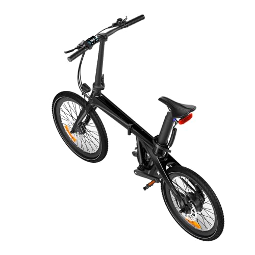 ADO E-Bike Air Carbon Elektrofahrrad, 2*Elektrofahrrad,ebike Damen/ebike Herren,Bike,klapprad Riemenantrieb 14,5Kg IPS LCD Display, GPS,ADO APP,250W (Schwarz+Schwarz)