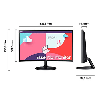 Samsung S36C Essential Monitor S27C364EAU, Curved, 27 Zoll, VA-Panel, Full HD-Auflösung, Eco Saving Plus, AMD FreeSync, 4 ms Reaktionszeit, Bildwiederholrate 75 Hz, Schwarz