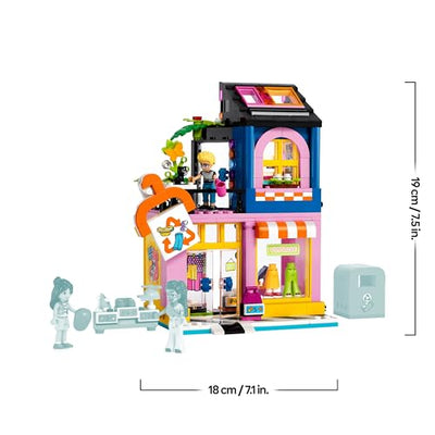LEGO Friends Vintage-Modegeschäft, Bausatz für Kinder mit Spielzeug-Laden, Figuren und Katze, Modell für Rollenspiele zur sozial-emotionale Entwicklung, Geschenk für 6-jährige Mädchen und Jungen 42614