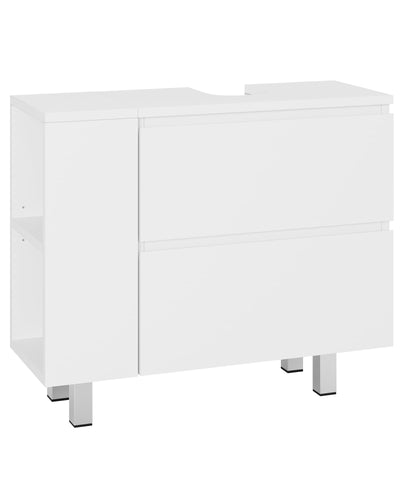 KIMENICH Waschbeckenunterschrank, Badezimmerschrank mit 2 großen Schubladen, Transformierbarer Unterschrank, Verstellbare Ablage, Viel Stauraum, 80 * 30 * 66cm, Weiß
