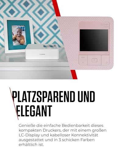 Canon SELPHY CP1500 Kompakter Fotodrucker – Drahtloses Drucken, Langlebige Fotos, USB-C & SD-Kartenanschluss – Perfekt für Scrapbooks und Fotoalben (Rosa)