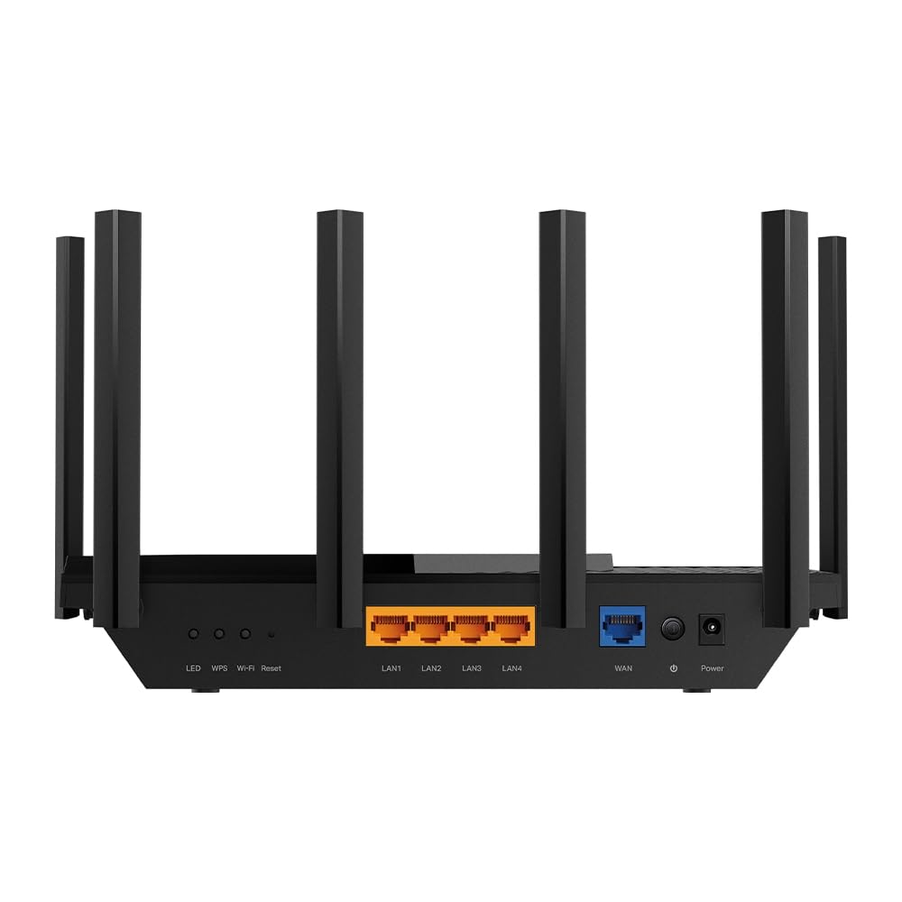 TP-Link Archer AXE75 Wi-Fi 6E WLAN Router (5400 Mbit/s Tri-Band, 4 × Gigabit LAN-Ports, 1 × USB 3.0 Port, WPA3, HomeCare,kompatibel mit Alexa, Tether APP), schwarz