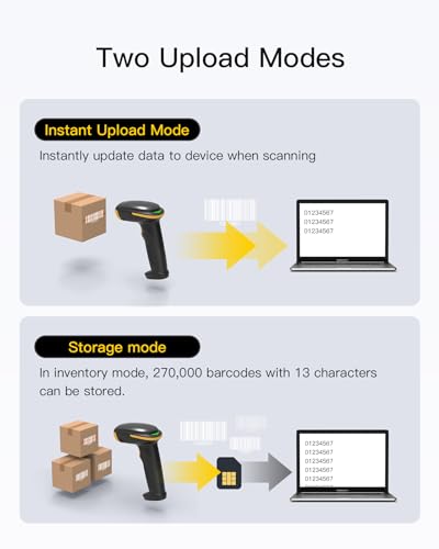Inateck Barcode Scanner Bluetooth,1D Handheld Barcode Scanner,1 Ladung in 3 Monaten,Kabelloser Handscanner, Unterstützen Selbst Entwickelte App und SDK, BCST-21