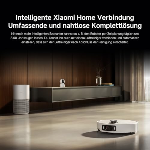 XIAOMI Robot Vacuum 5 Pro Saugroboter mit Wischfunktion, 20.000Pa, Ausfahrbarer Mopp & Seitenbürste, Selbstreinigende All-in-One Basisstation, KI-Navigation, App & Sprachsteuerung