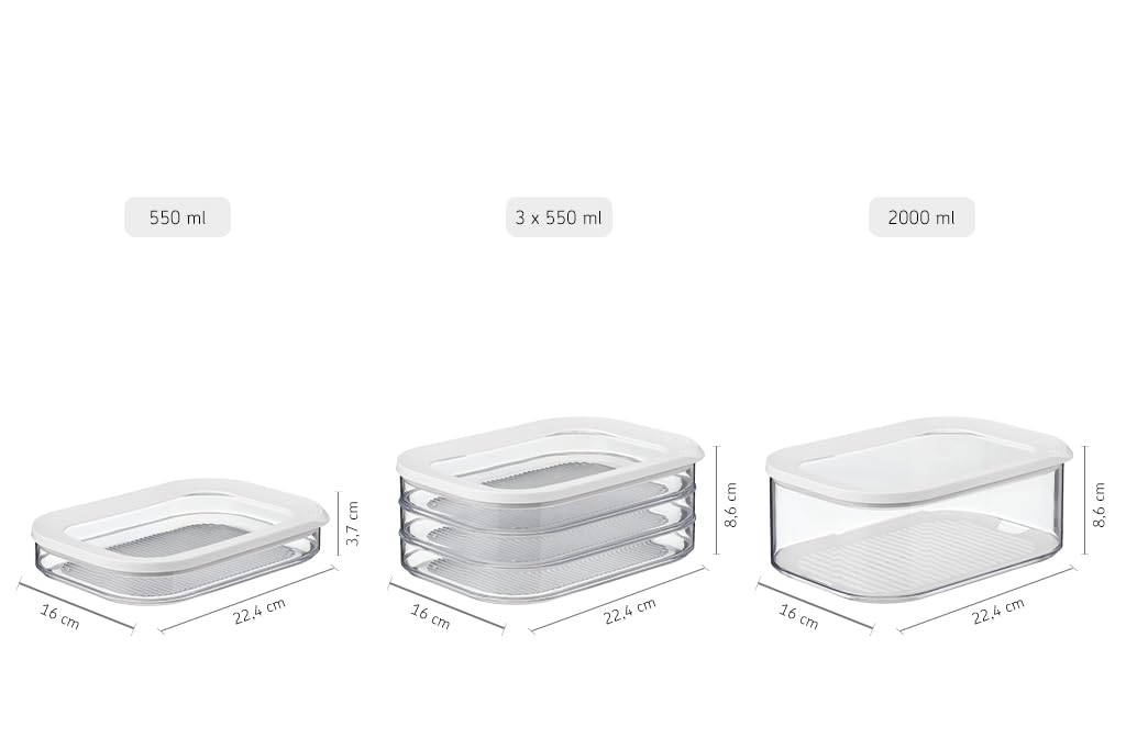 Mepal Käsedose mit Deckel - Käsedose Kühlschrank - Aufbewahrungsbox mit Deckel - Käsestücke und -scheiben - Luftdichter Käsebehälter - Aufbewahrung & Kühlschrank Organizer - 2000 ml - White