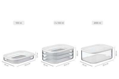 Mepal Käsedose mit Deckel - Käsedose Kühlschrank - Aufbewahrungsbox mit Deckel - Käsestücke und -scheiben - Luftdichter Käsebehälter - Aufbewahrung & Kühlschrank Organizer - 2000 ml - White