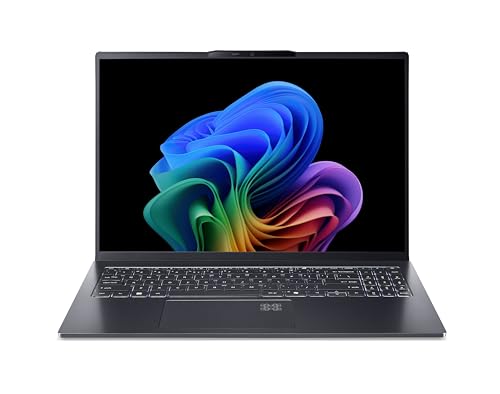Acer Swift Go 16 AI OLED (SFG16-61-R5CB) KI Laptop, Copilot+ PC, 16" WUXGA+ OLED 120Hz Display, AMD Ryzen Al 7 350,. 32 GB RAM, 1 TB SSD, AMD Radeon 860M, Windows 11, QWERTZ Tastatur, grau
