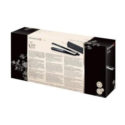 Remington Glätteisen [Testsieger] Pearl (hochwertige Keramikbeschichtung mit echten Perlen für eine gleichmäßige Wärmeverteilung) LCD-Display, 150-235°C, inkl. Aufbewahrungstasche, Haarglätter S9501