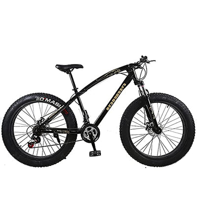 Wmmner Mountainbike 26 Zoll, Fat Tire Bike, Mountainbike Trail Bike mit voller Geschwindigkeit 30/27/24/21/7, Doppelscheibenbremse, High-Carbsu Stahlrahmen, Federung vorne, Urban