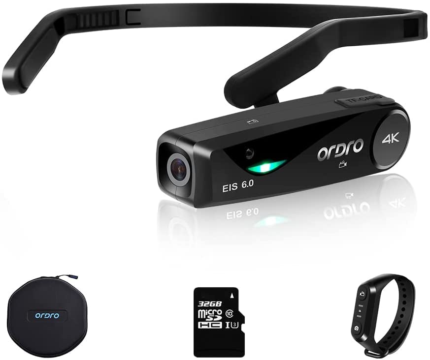 ORDRO EP6 4K Camcorder Lightweight Head Videokamera 130° Winkel Full HD 1080P 60FPS EIS 6.0 Anti-Shake YouTube Vlogging WiFi Kamera Recorder mit Fernbedienung, Tragetasche und 32G Memory Karte