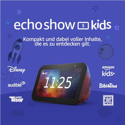 Echo Show 5 Kids (Neueste Generation) | Smart Display mit Alexa | 1 Jahr Amazon Kids+ Inhalte inklusive | Weltraum-Design