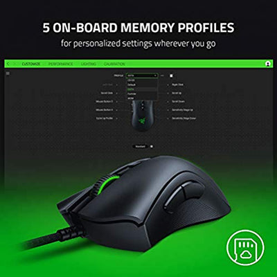Razer DeathAdder V2 - Kabelgebundene USB-Gaming-Maus mit Optischen Mausschaltern (Focus+ 20K optischer Sensor, 8 Programmierbare Tasten, 5 On-Board-Speicherprofile) Schwarz
