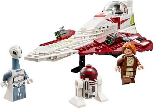LEGO Star Wars Obi-Wan Kenobis Jedi Starfighter, Spielzeug zum Bauen mit Taun We, Droidenfigur und Lichtschwert, Angriff der Klonkrieger Set 75333