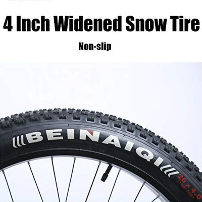 Wmmner Hardtail Mountain Bike 26 Zoll mit mechanischen Scheibenbremsen für Männer und Frauen, Fat Tire Adults Mountain Fahrrad, High Carbon Steel & Adjustable Seat & Front Federung, Silber, 27 Speed