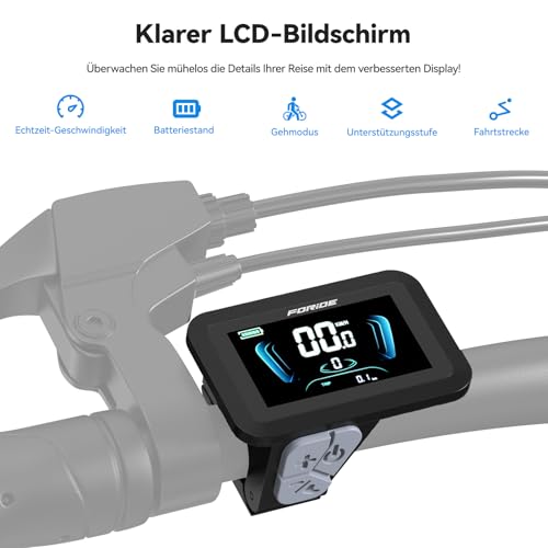 Foride Roamer 1 27,5" E-Bike für Erwachsene, 7 Gang Elektrofahrrad mit Austauschbarem 36V 13Ah Akku, 250W Motor, 25 km/h und 100km Reichweite E-Bike Damen Herren für Städtische Pendler