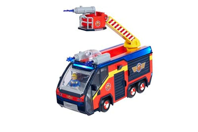 Simba Feuerwehrmann Sam Feuerwehrauto Jupiter mit Leuchteffekten – Robustes Spielzeugfahrzeug für Kinder ab 3 Jahren, großes Einsatzfahrzeug mit Sound und Licht, Feuerwehrfans