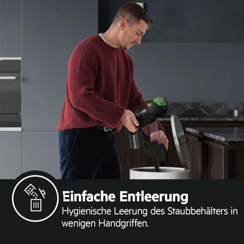 AEG CLEAN 6000 ÖKO AL61C2ÖKO Staubsauger beutellos / ETM Testsieger (SEHR GUT) / 60 % Recyclingmaterial / 550 W / Zusatzdüsen / Softräder / 74 dB(A) / 12m Aktionsradius / 1,6L Staubbehälter / Schwarz