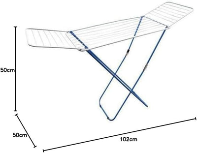 rg-vertrieb Wäscheständer Flügelwäschetrockner blau Wäschetrockner Wäsche Trocknen 18m Länge 184cm x 50cm x 102cm