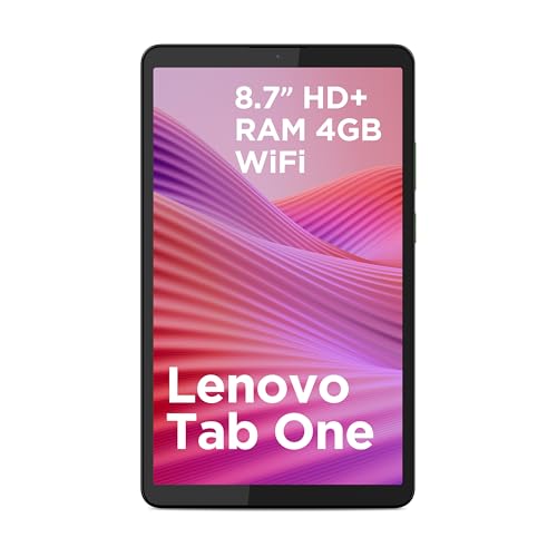 Lenovo Tab One Tablet | 8.7" 1340 x 800 LCD Display | MediaTek Helio G85 | 4GB RAM | 64GB Speicher | Android 14 | Luna Grey | inkl. Folio Case