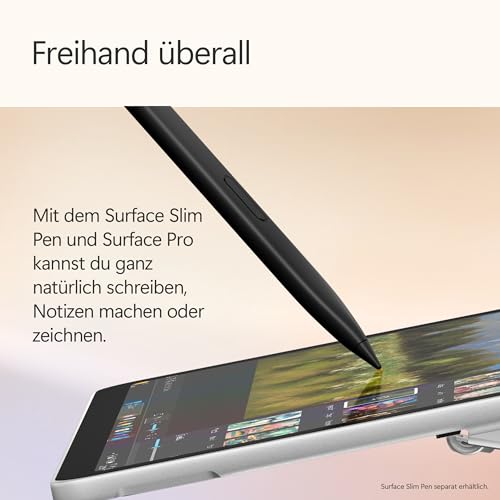 Microsoft Surface Pro | Copilot+ PC | 12” LCD Touchscreen | Snapdragon® X Plus | 16GB RAM | 512GB Speicher | Neuestes Modell | Platin