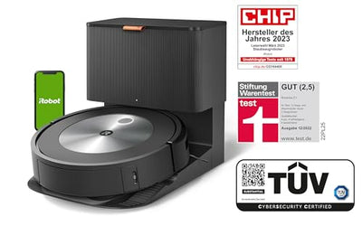 iRobot® Roomba® j7+ WLAN-fähiger Saugroboter mit automatischer Absaugstation, Kartierung und Zwei Gummibürsten für alle Böden -Objekterkennung und -vermeidung - Lernt und kartiert
