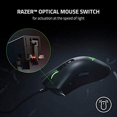 Razer DeathAdder V2 - Kabelgebundene USB-Gaming-Maus mit Optischen Mausschaltern (Focus+ 20K optischer Sensor, 8 Programmierbare Tasten, 5 On-Board-Speicherprofile) Schwarz