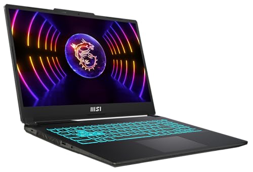 MSI Cyborg 15 Gaming Laptop, 15,6" Full HD 144Hz, Intel Core i5-13420H, NVIDIA GeForce RTX 4050, 16GB DDR5, 512GB SSD, Windows 11 Home, QWERTZ Tastatur, A13VE-863, Schwarz/transparent