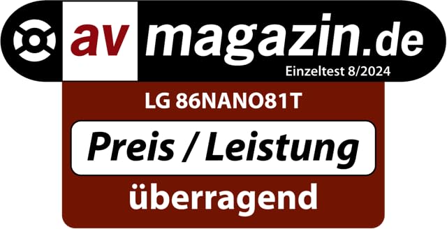 LG 86NANO81T6A TV 86" (218 cm) NanoCell Fernseher (α8 4K AI-Prozessor, HDR10, bis zu 120Hz) [Modelljahr 2024]