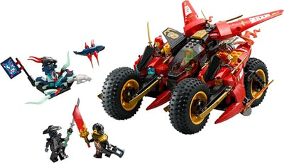 LEGO NINJAGO Ninja-Actionflitzer - 3-in-1-Spielzeug mit 2 Ninja-Bikes, 1 Jet und 6 Minifiguren, einschließlich Kai und Frak - Aufstieg der Drachen Geschenk für Jungen ab 8 Jahren - 71844
