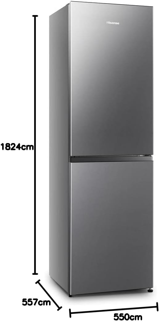 Hisense RB327N4AD2 Kühl-Gefrierkombination/ NoFrostPlus/ Multiflow 360°/ HolidayMode/ FreshZone/ 182,4 cm/ Kühlteil 171 l/ Gefrierteil 85 l/ 41 dB/ 287 kWh/ Jahr/ Edelstahl-Look