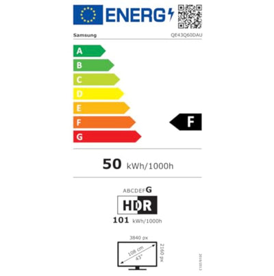 Samsung QLED 4K Q60D 43 Zoll Fernseher mit Quantum Prozessor Lite, 100% Farbvolumen, Upscaling, Tizen OS, Smart TV, 43Q60D [2024]