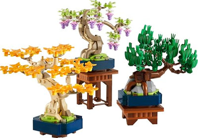LEGO Botanicals Mini-Bonsais - Bonsai zum Bauen & Ausstellen - Kreative Deko Blumen - Ginkgo, Schwarzkiefer & Wisteria Kunstpflanzen - DIY Deko für Zuhause - Geschenk für Frauen & Männer - 10373