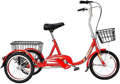 ACIYD Erwachsenes Dreirad-Cruiser-Fahrrad für Reisen ode Erwachsene Senioren Dreirad 20 Zoll 3 Radfahrräder Dreirad Fahrräder mit Einkaufswagen und Einstellbarer Sitz for Frauen Männer Fahrrad