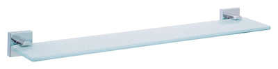 tesa EKKRO Glasablage aus satiniertem Glas, verchromte Halterung - Badablage zur Wandbefestigung ohne Bohren, inkl. Klebelösung - 600mm x 50mm x 120mm