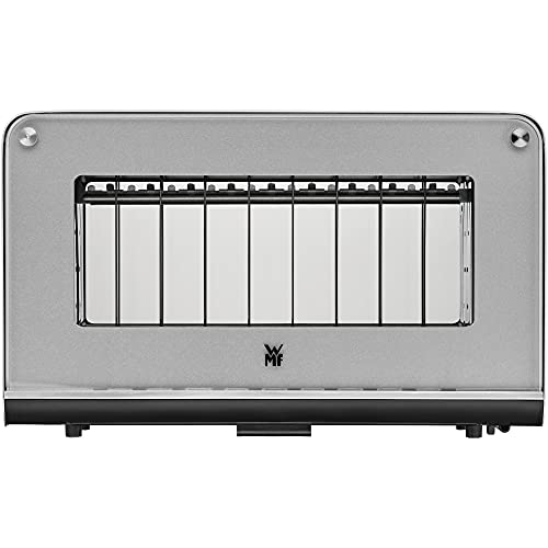 WMF Lono Toaster Glas mit Brötchenaufsatz, 2 Scheiben, XXL, motorisierte Toastaufnahme, Aufwärm-Funktion, 7 Bräunungsstufen, Toaster edelstahl matt