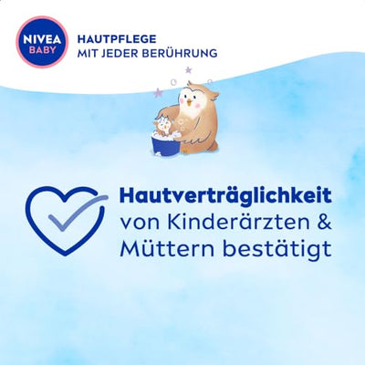 NIVEA BABY Gute Nacht Bad & Shampoo, mildes Babyshampoo & Duschgel mit Mandelöl, Vitamin E, B5 und C, beruhigendes Baby Shampoo mit hypoallergener Formel und hautfreundlichem pH-Wert (200 ml)