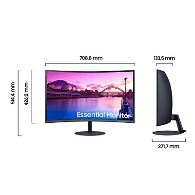 Samsung Curved S39C Essential Monitor S32C390EAU, 32 Zoll, VA-Panel, Full HD-Auflösung, Eco Saving Plus, integrierte Stereo Lautsprecher, 4 ms Reaktionszeit, Bildwiederholrate 75 Hz, Schwarz