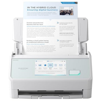 ScanSnap iX2500 Weiß – Ultraschneller Duplex-Scanner mit 45 S./Min., 100-Blatt-ADF, 600 DPI, 5″ Touchscreen, WLAN/Bluetooth/USB-Konnektivität