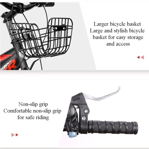 Mountainbike 22 Zoll 6 Gang Doppelscheibenbremsen Stoßdämpfung Fahrrad Herren und Damen Outdoor-Sport Offroad A,22 inches