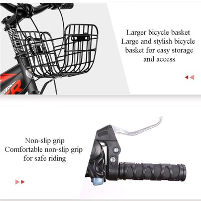 Mountainbike 22 Zoll 6 Gang Doppelscheibenbremsen Stoßdämpfung Fahrrad Herren und Damen Outdoor-Sport Offroad A,22 inches