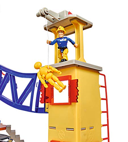 Simba 109252577 - Feuerwehrmann Sam Mega Feuerwehrstation XXL große Feuerwehrwache inklusive Sam Spielfigur, mit Licht, Sound und Funkgerät, für Kinder ab 3 Jahren[Exklusiv bei Amazon]