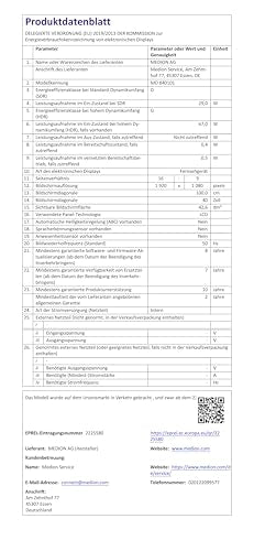 MEDION 100,3 cm (40 Zoll) Full HD Fernseher (Smart-TV, HDR, VIDAA Store, Netflix, Prime Video, Disney+, DAZN, Paramount+, HbbTV, PVR, Bluetooth, MD 840101)