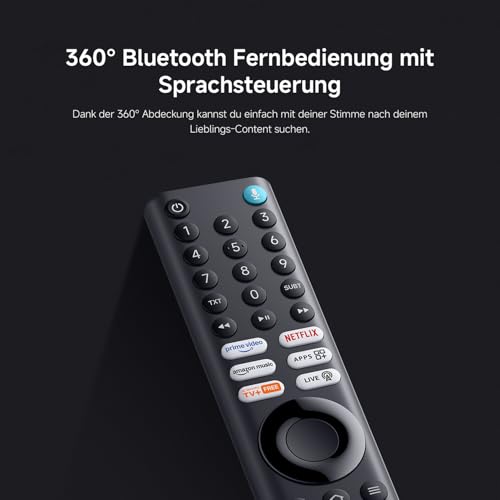 Xiaomi F Pro, 65 Zoll (165 cm), 4K UHD QLED, Smart TV, Fire TV, Triple Tuner DVB-C/S/S2/T/T2, HDR10+, Game Boost mode 120Hz, MEMC, Sprachsteuerung mit Alexa, 2GB+32GB, Kompatibel mit Apple AirPlay