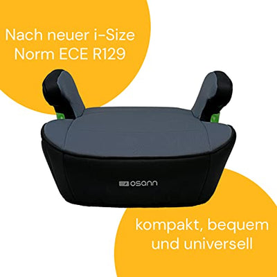 Osann Junior, Sitzerhöhung Auto Kinder, Kindersitzerhöhung ohne Isofix 126-150cm (ca. 15-36 kg), Sitzschale i-Size - Nero