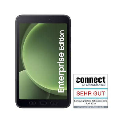 Samsung Galaxy Tab Active5 5G Enterprise Edition, Robustes Android-Tablet, 8 Zoll Display, 6 GB RAM und 128 GB erweiterbarer interner Speicher, Akku 5.050 mAh, Grün