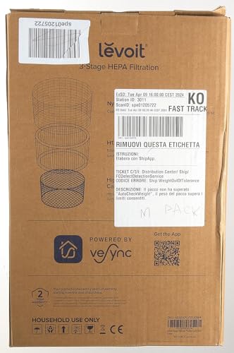 LEVOIT Luftreiniger HEPA Filter für Allergiker, Luftfilter gegen Schimmel Staub Pollen Gerüche, CADR 170m³/h bis zu 35㎡ Raucherzimmer, Air Purifier Schlafmodus Nachtlicht Timer, App Steuerung