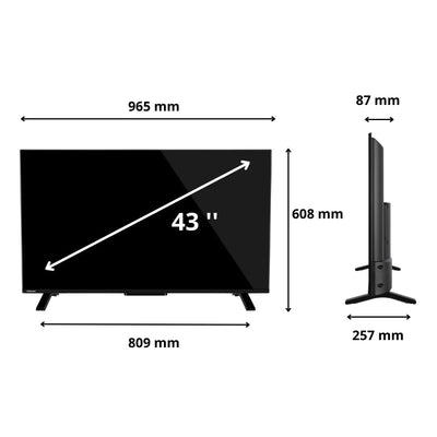 Toshiba Smart VIDAA TV 43 Zoll Ultra HD 43UV2363DA 4K 43 Zoll TV LED TV kompatibel mit Alexa, DVB-T2, LED-Technologie, Dolby Vision HDR10, HDMI 2.1