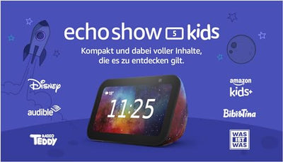 Echo Show 5 Kids (Neueste Generation) | Smart Display mit Alexa | 1 Jahr Amazon Kids+ Inhalte inklusive | Weltraum-Design