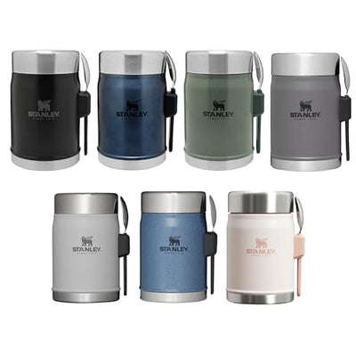 Stanley Classic Legendary Thermobehälter für Essen mit Göffel 400 ml - Hält 7 Stunden Heiß oder Kalt - Edelstahl Warmhaltebehälter Essen - BPA-Frei - Spülmaschinenfest - Ash